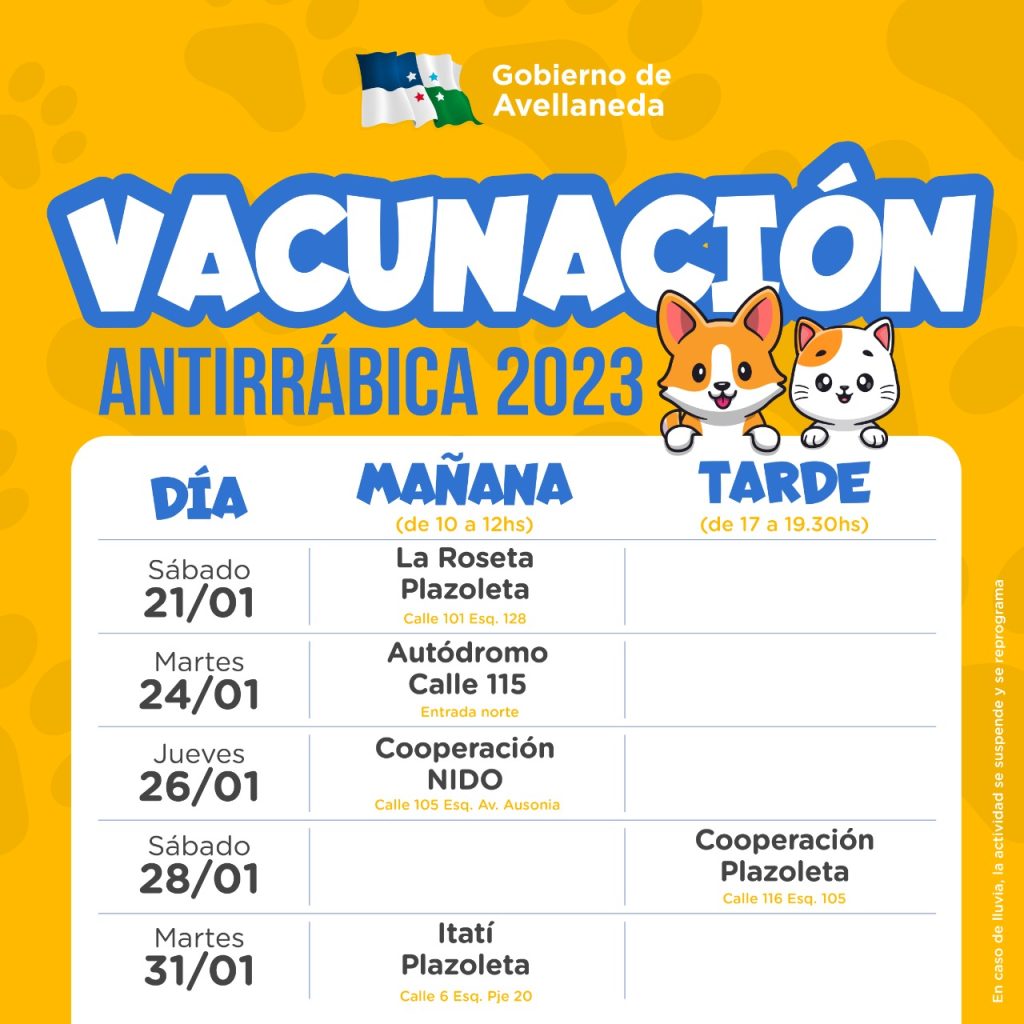 Mascotas: vacunación antirrábica para los próximos días